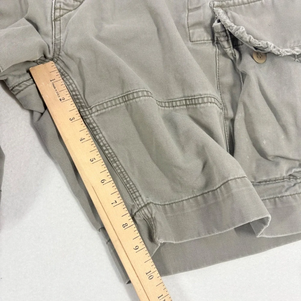 VTG Polo Ralph Lauren Men Cargo Shorts Y2K Grey Utility Fits Sz 35 Skater Grunge